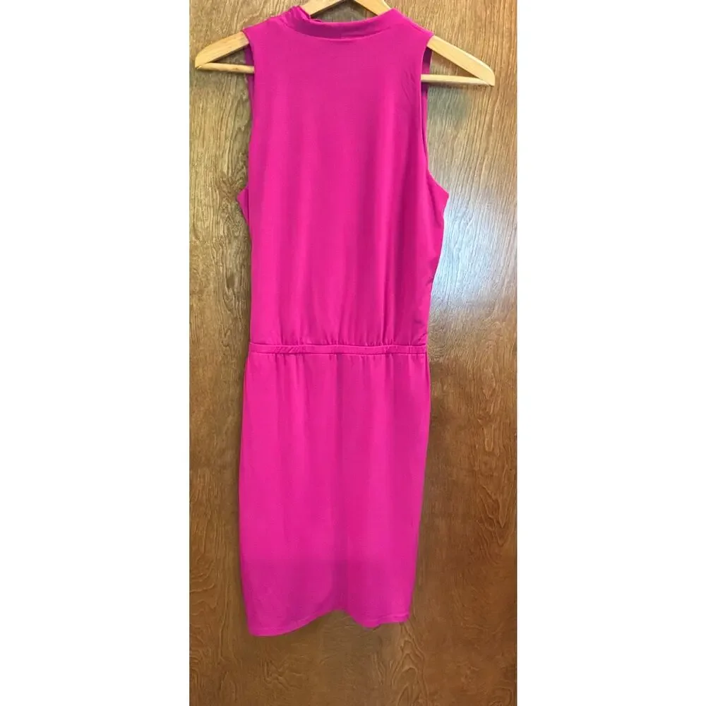 Michael Kors Sleeveless Fuschia Faux Wrap Dress sz XS